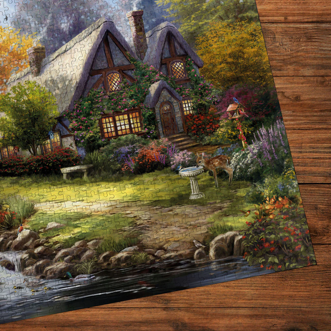 Gibsons Thomas Kinkade: Birdsong Cottage 1000 piece Jigsaw Puzzle - Image 4