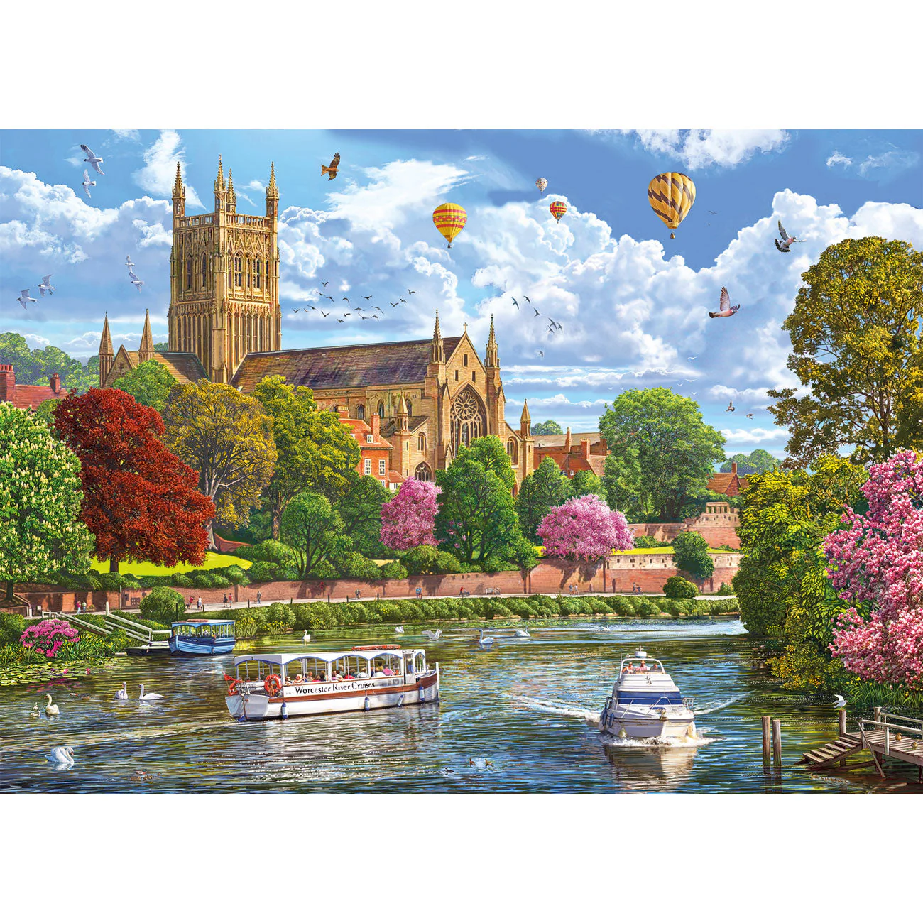 Gibsons Worcester from the River 1000 piece Jigsaw Puzzle - Image 2