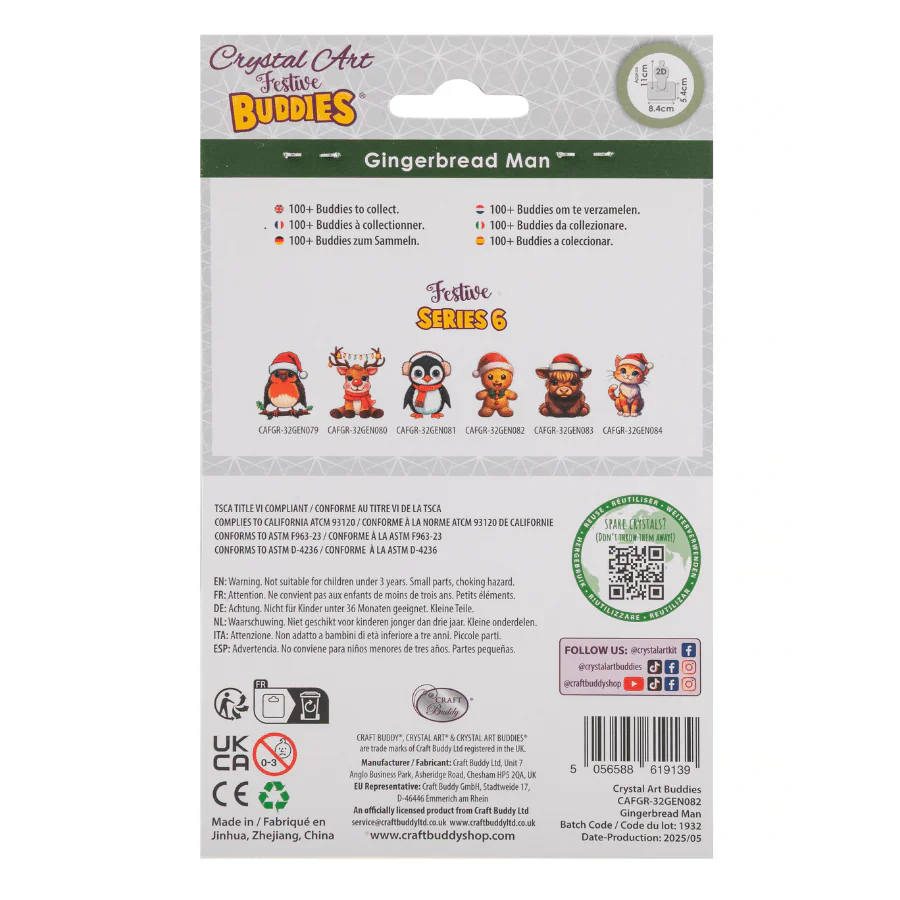 Gingerbread Man, Crystal Art Buddy - Image 2
