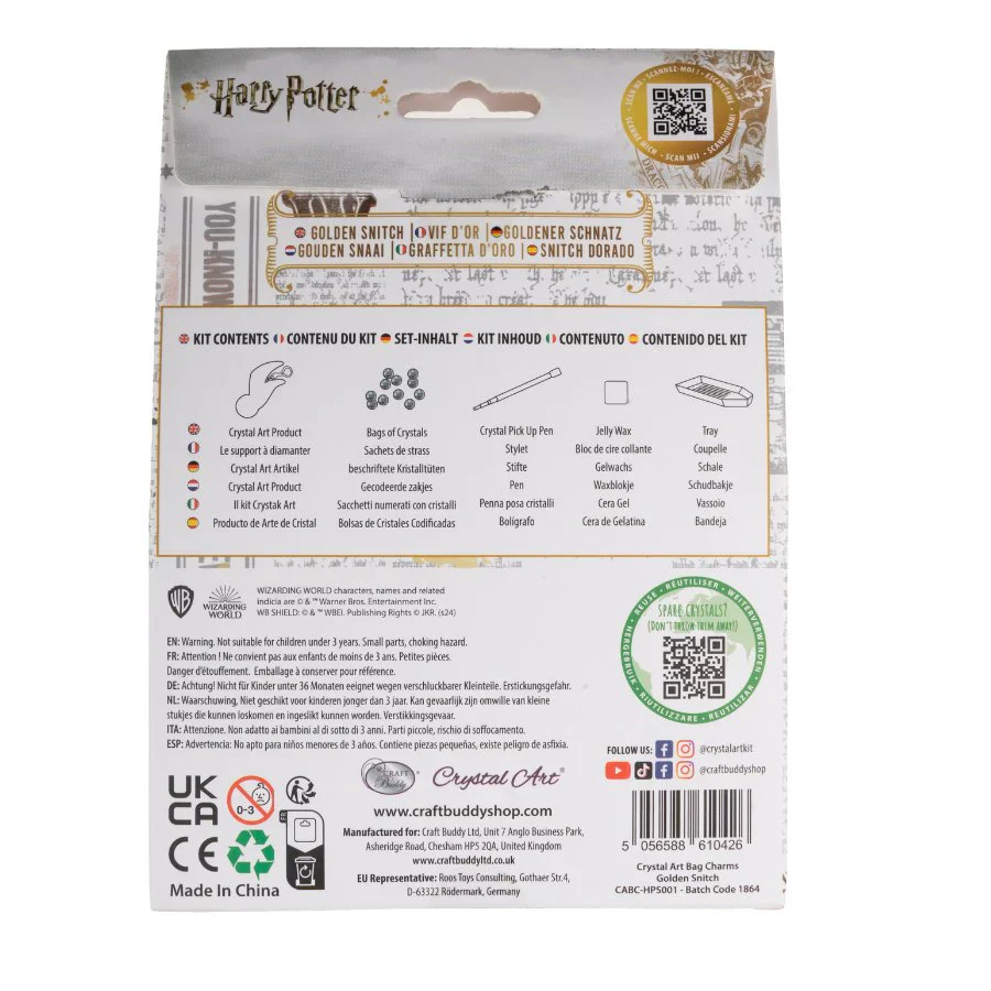 Golden Snitch, Crystal Art Bag Charm - Image 2