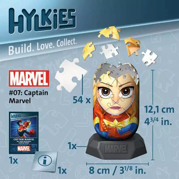 Ravensburger Hylkies Captain Marvel 3D Jigsaw Puzzle - Image 7