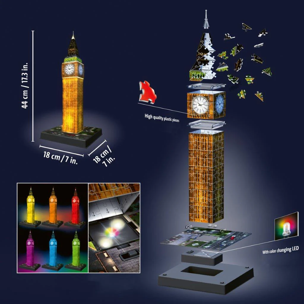 Ravensburger Iconics Big Ben Light Up 216 Piece 3D Jigsaw Puzzle - Image 4