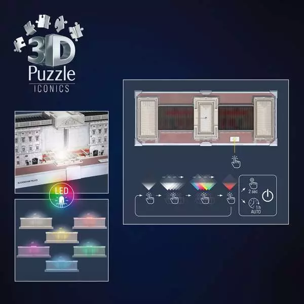 Ravensburger Iconics Buckingham Palace Light Up 216 Piece 3D Jigsaw Puzzle - Image 7