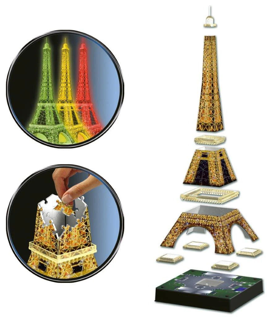 Ravensburger Iconics Eiffel Tower Light Up 216 Piece 3D Jigsaw Puzzle - Image 3