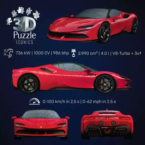 Ravensburger Iconics Ferrari Stradale 108 Piece 3D Jigsaw Puzzle - Image 8