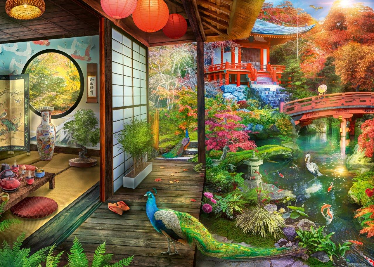 Ravensburger Japanese Garden Teahouse 1000 Piece Jigsaw Puzzle - Image 2