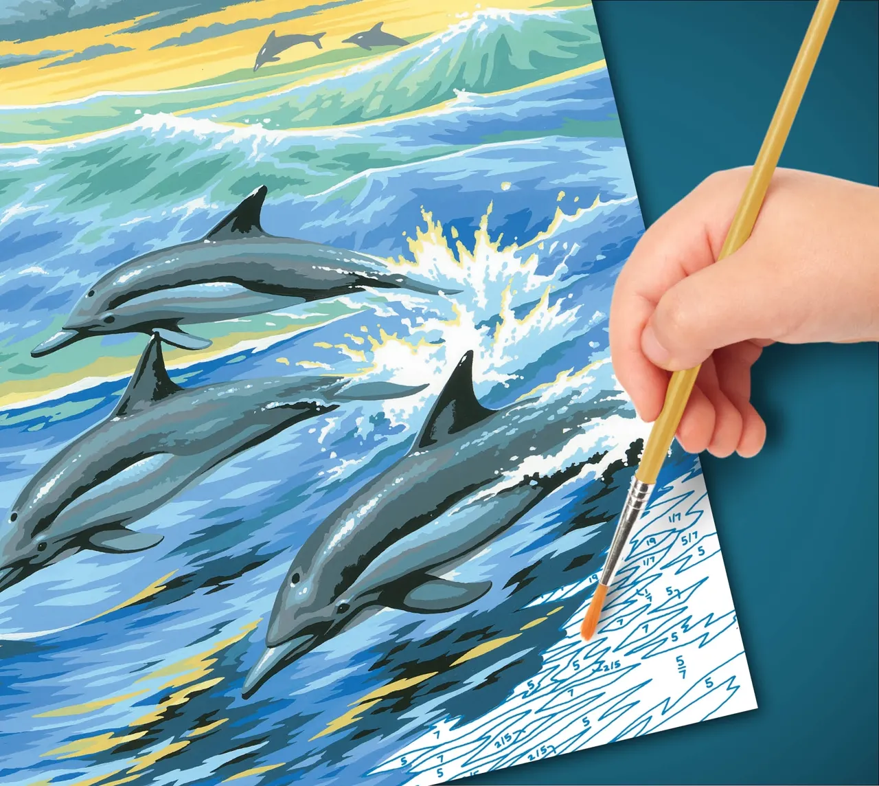 Junior Painting By Numbers Dolphins - Image 4