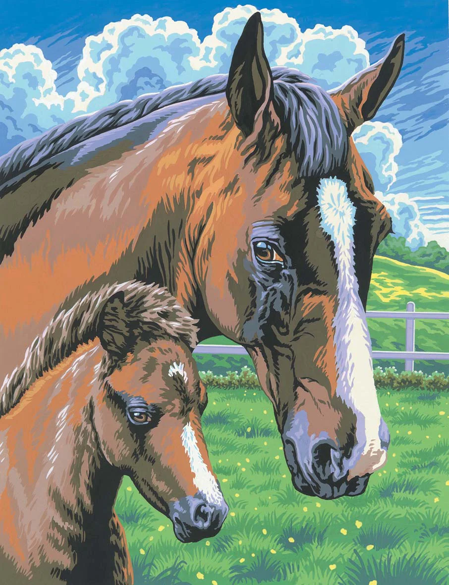Junior Painting By Numbers Horse and Foal - Image 2