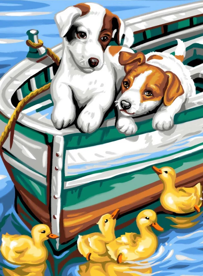 Junior Painting By Numbers Puppies and Ducks - Image 3