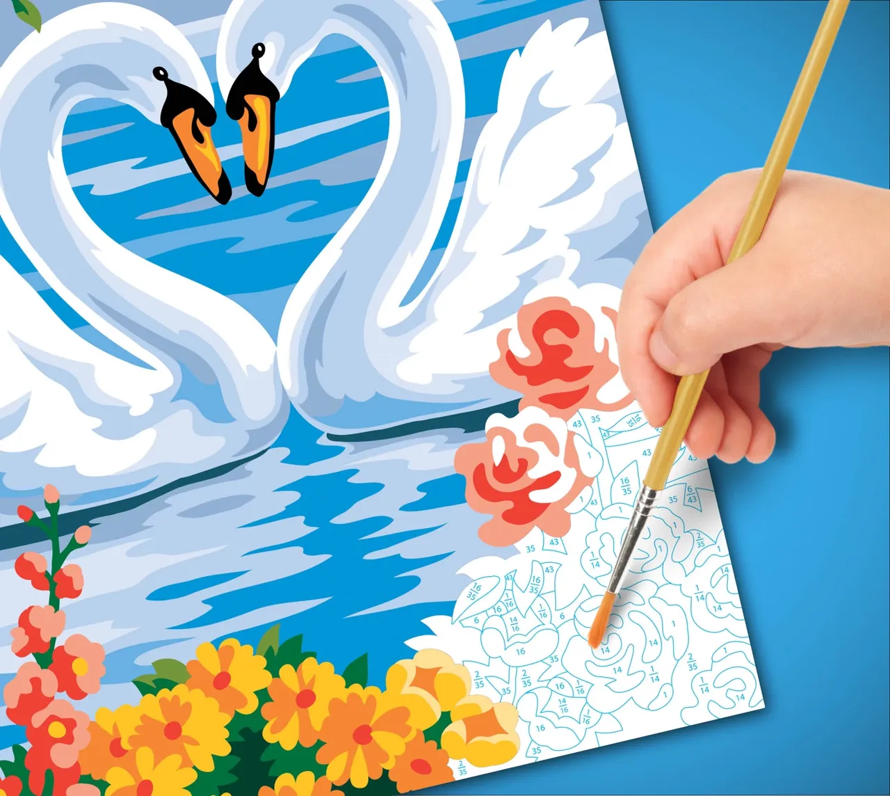 Junior Painting By Numbers Swans - Image 4
