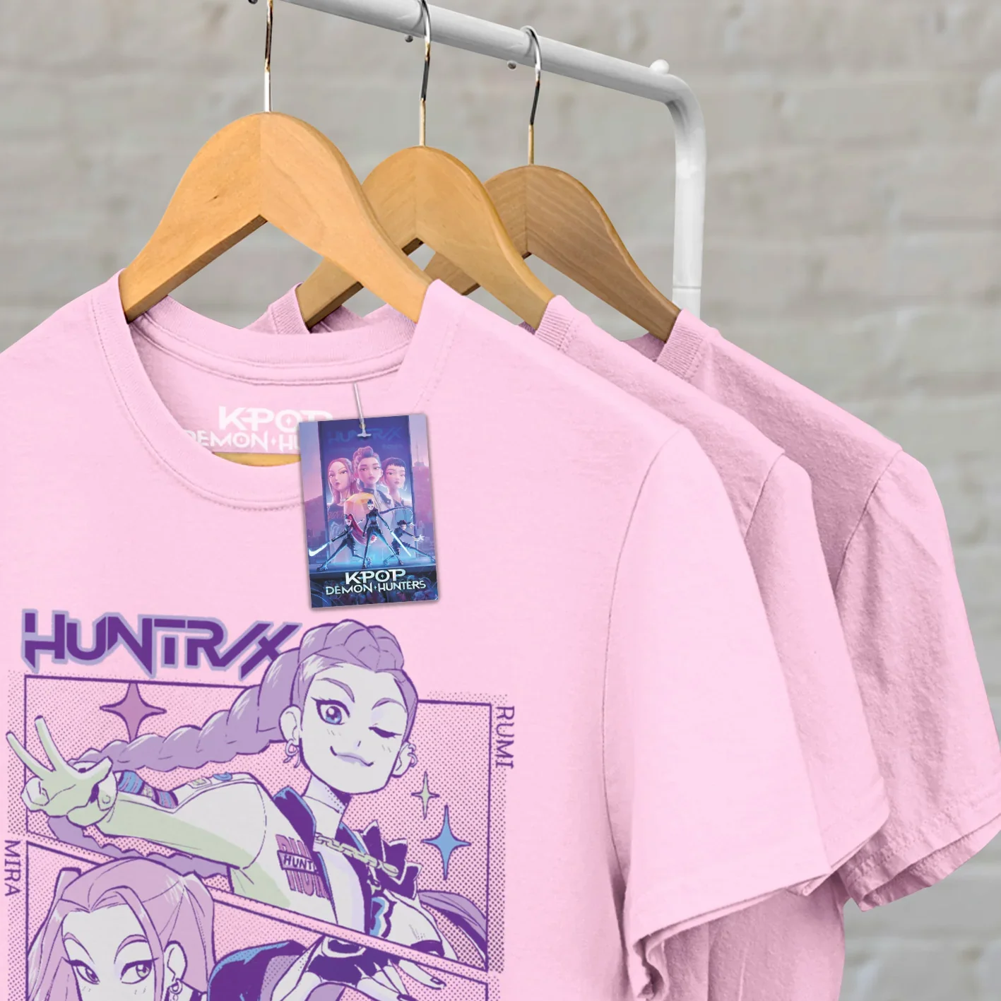 K-Pop Demon Hunters (Huntrix) Light Pink Unisex Short Sleeve T-Shirt (9-11yrs) - Image 5
