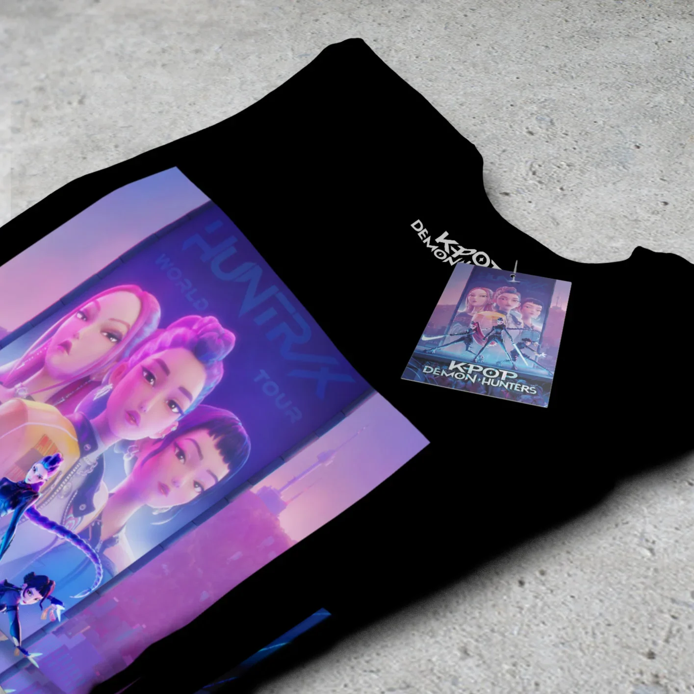 K-Pop Demon Hunters (Key Art) Black Unisex Short Sleeve T-Shirt (5-6yrs) - Image 4