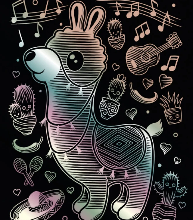 Kawaii Artfoil Holographic Llama - Image 2