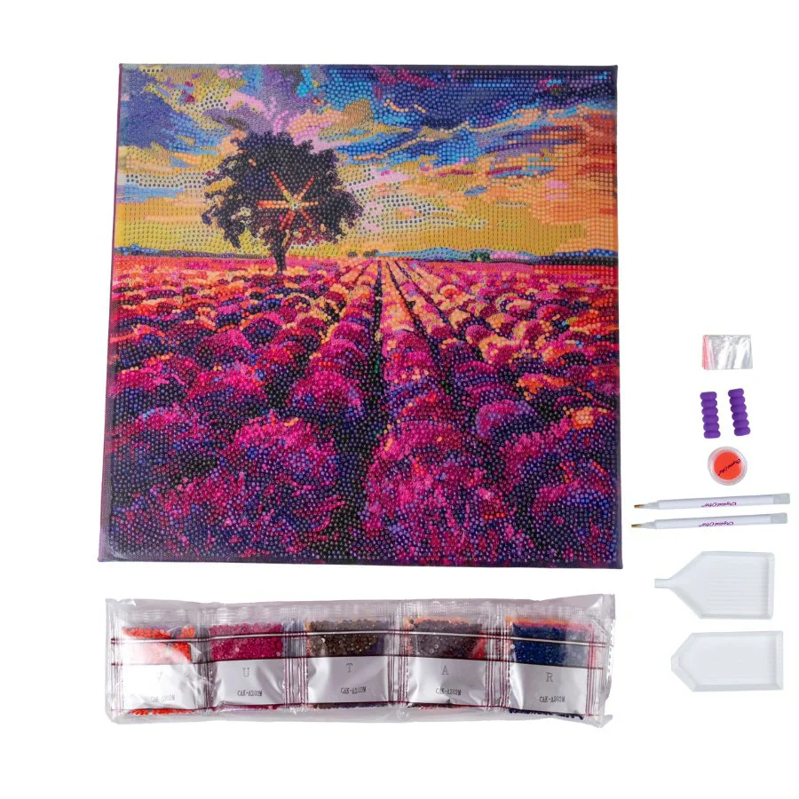 Lavender Field, 30x30cm Crystal Art Kit - Image 5