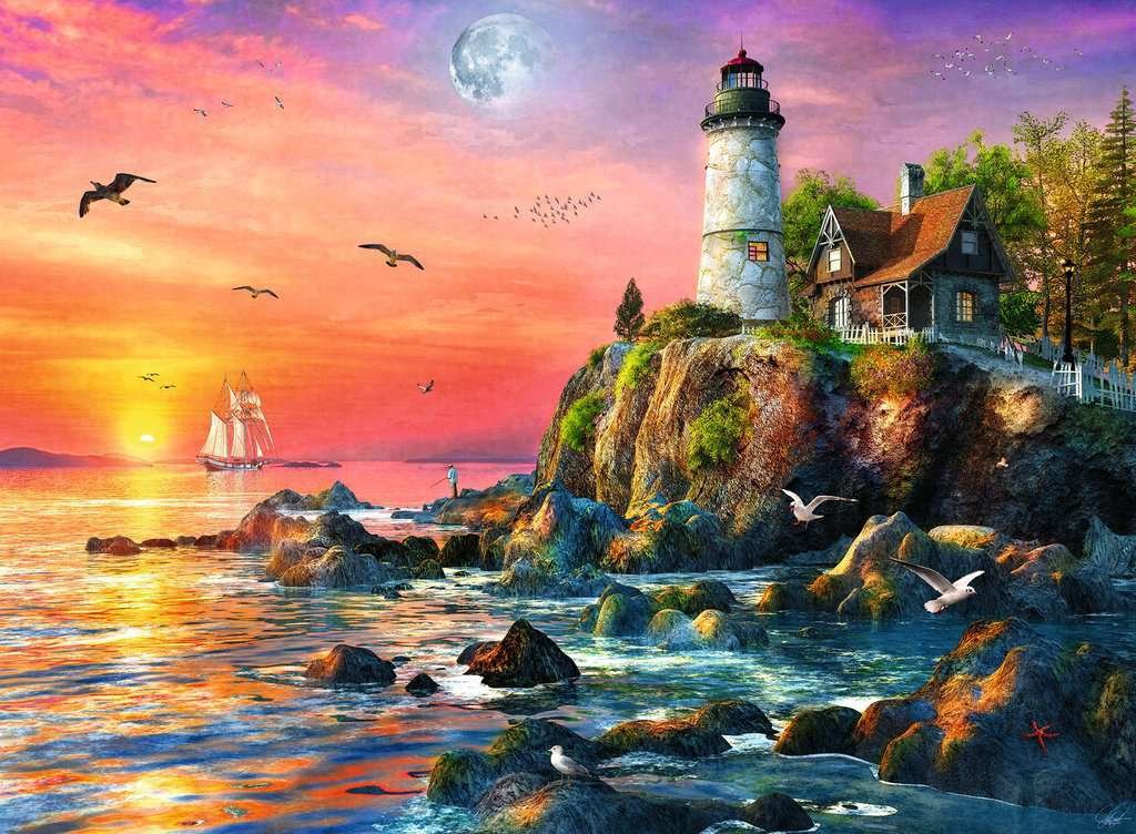 Ravensburger Lighthouse at Sunset 500 Piece Jigsaw Puzzle - Image 2
