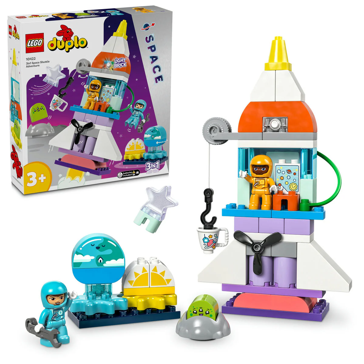 LEGO DUPLO 3in1 Space Shuttle Adventure Toy 10422 - Image 4