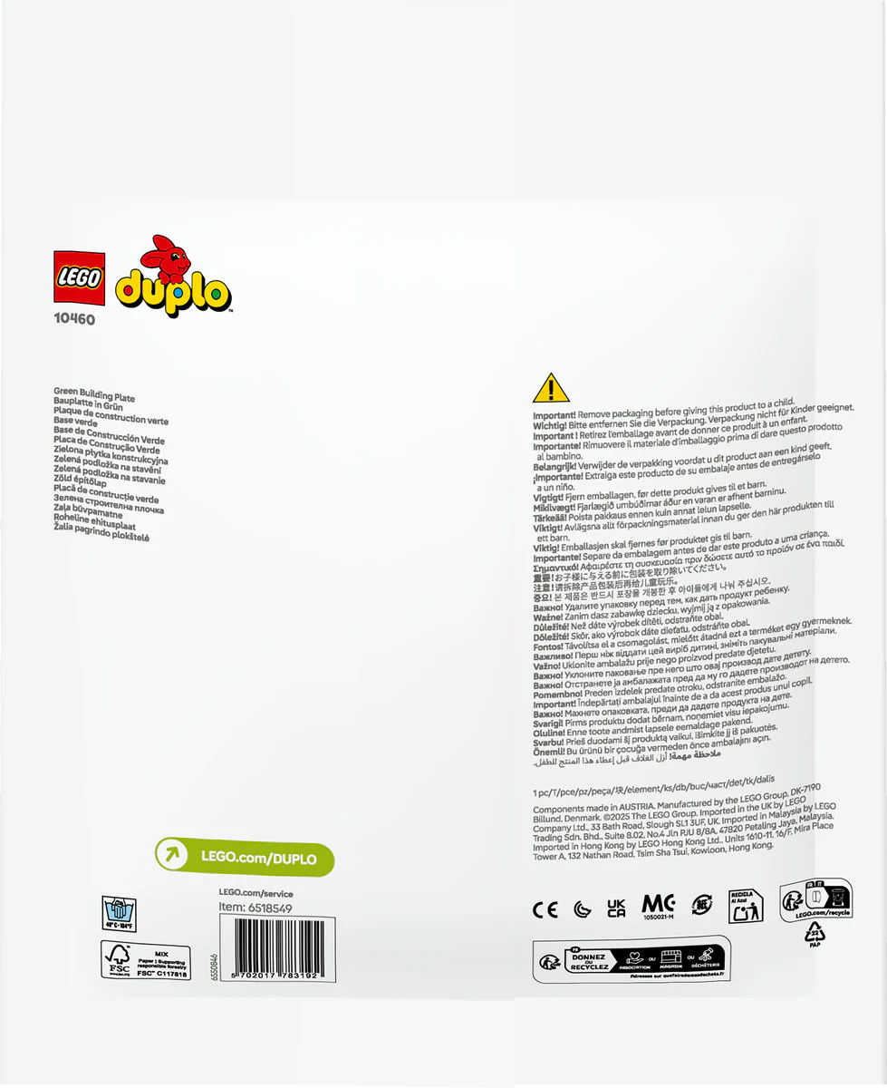 LEGO DUPLO Green Building Plate Toy for Kids 10460 - Image 3