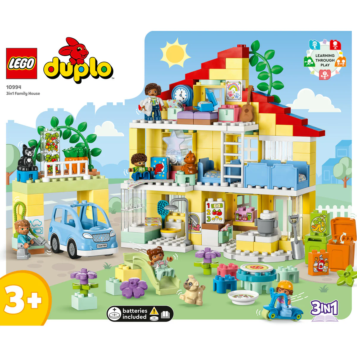 LEGO DUPLO 3in1 Family House Set with Toy Car 10994 - Image 2