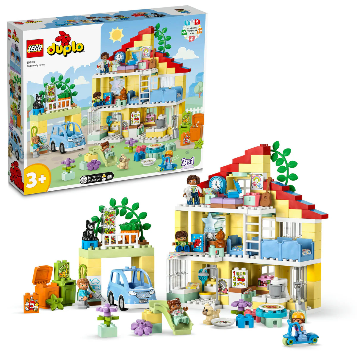 LEGO DUPLO 3in1 Family House Set with Toy Car 10994 - Image 4