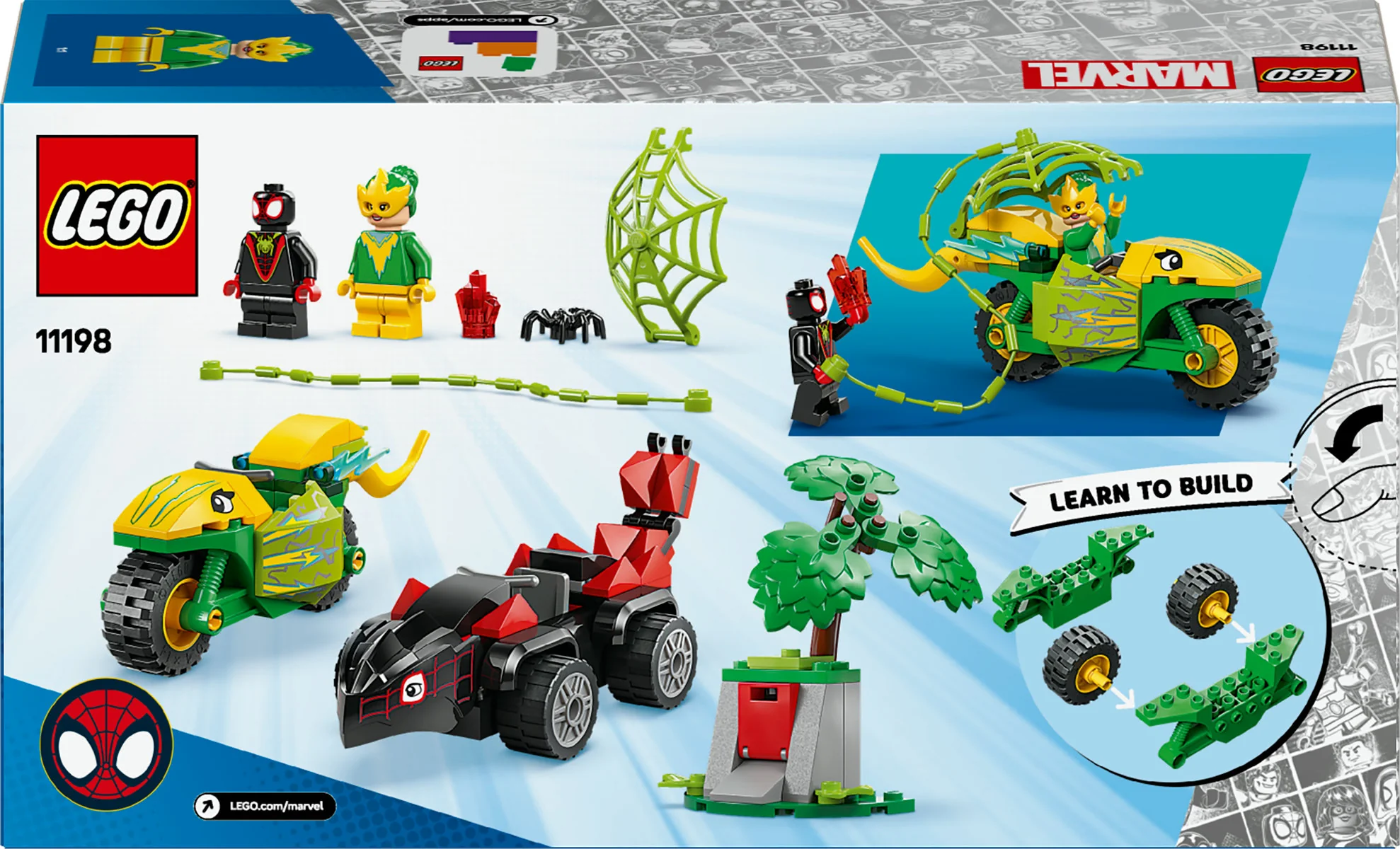 LEGO Marvel Spidey And His Amazing Friends Spin and Electro Dinosaur Vehicle Chase 11198 - Image 3