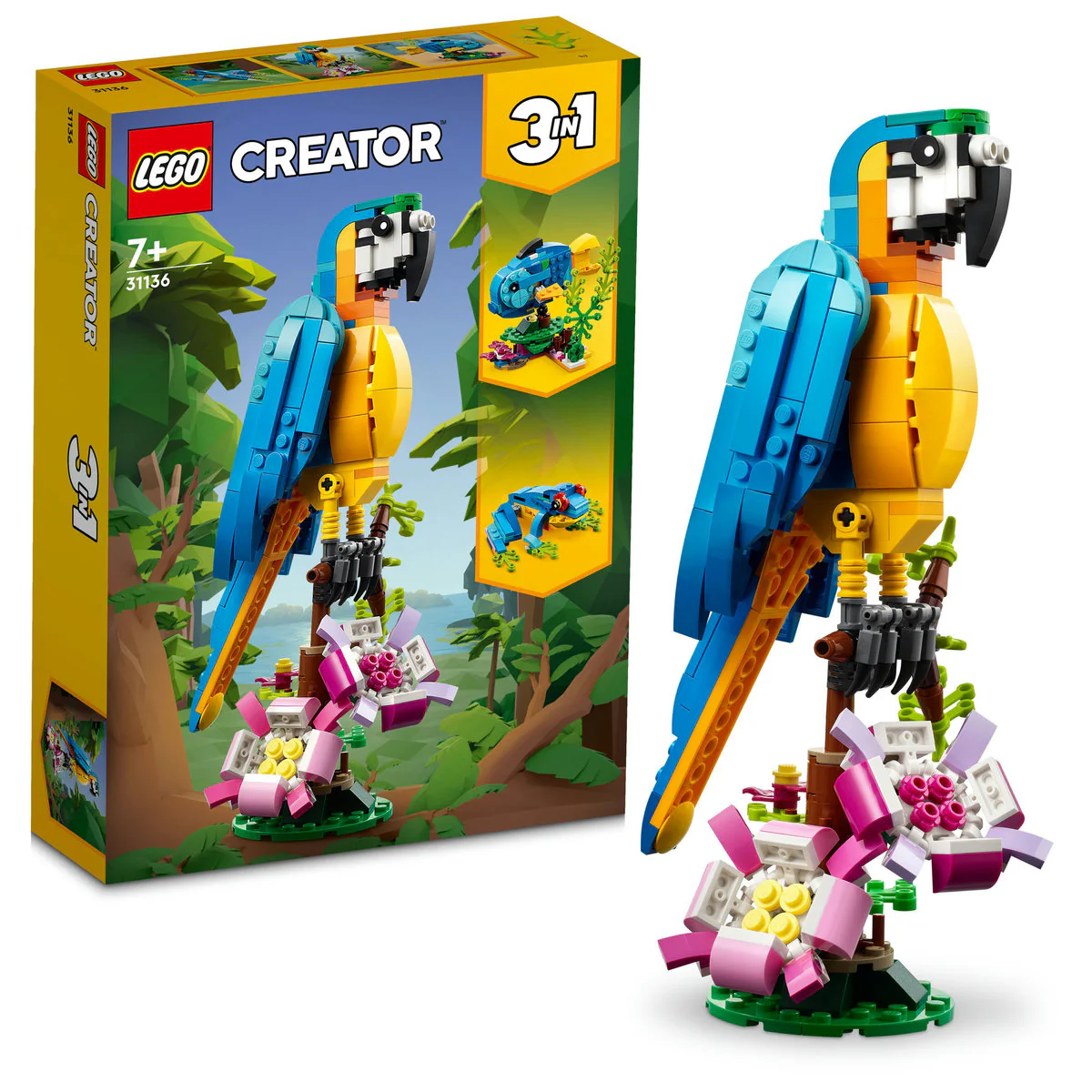 LEGO Creator 3 in 1 Exotic Parrot Toy Set 31136 - Image 4