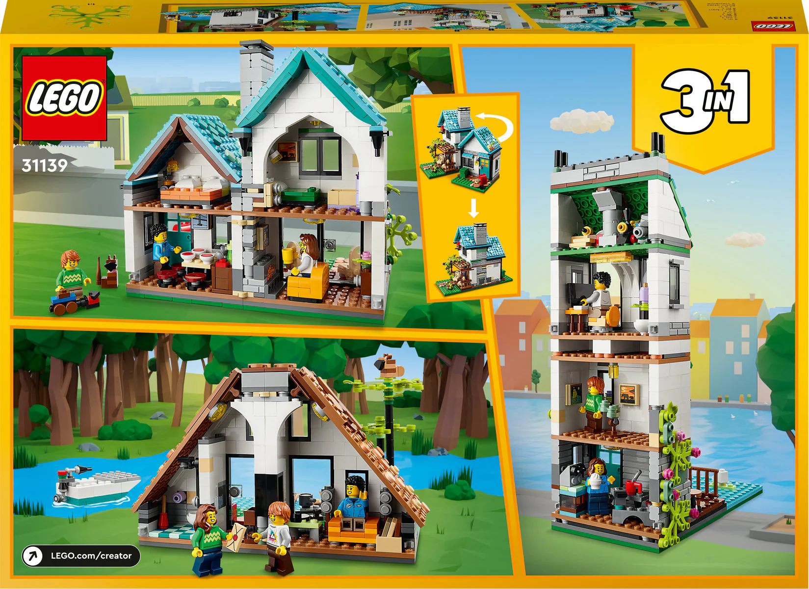 LEGO Creator 3 in 1 Cosy House Building Toy 31139 - Image 3