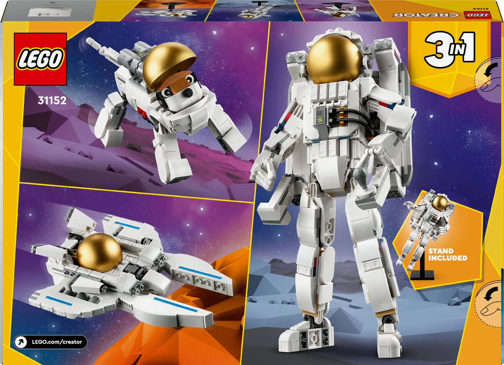 LEGO Creator 3in1 Space Astronaut Model Kit 31152 - Image 3