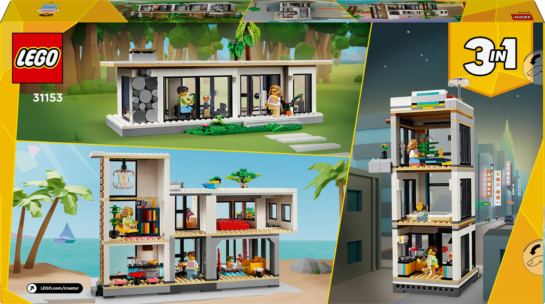 LEGO Creator 3in1 Modern House Toy for Kids 31153 - Image 3