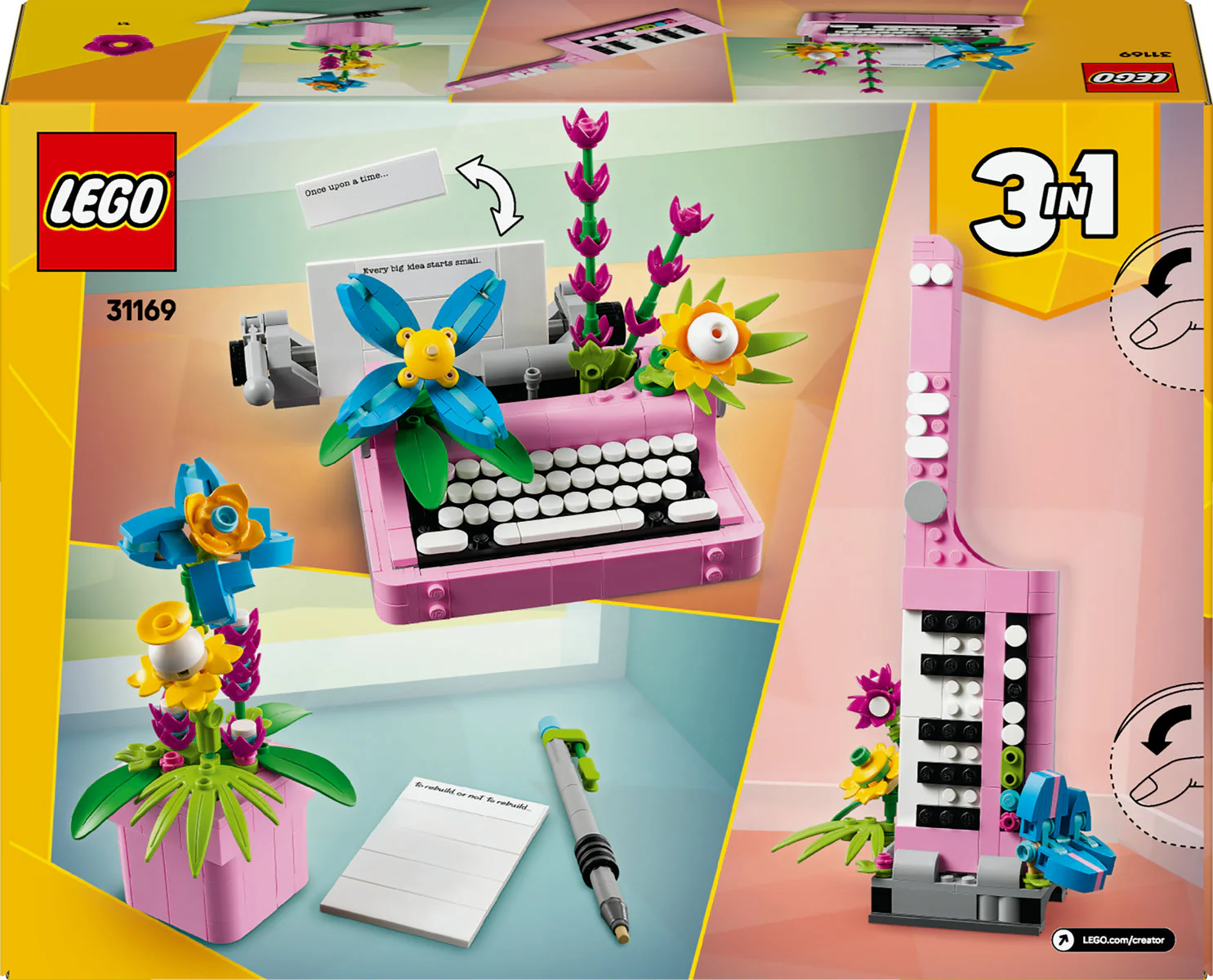 LEGO Creator 3in1 Typewriter with Flowers Toy 31169 - Image 3