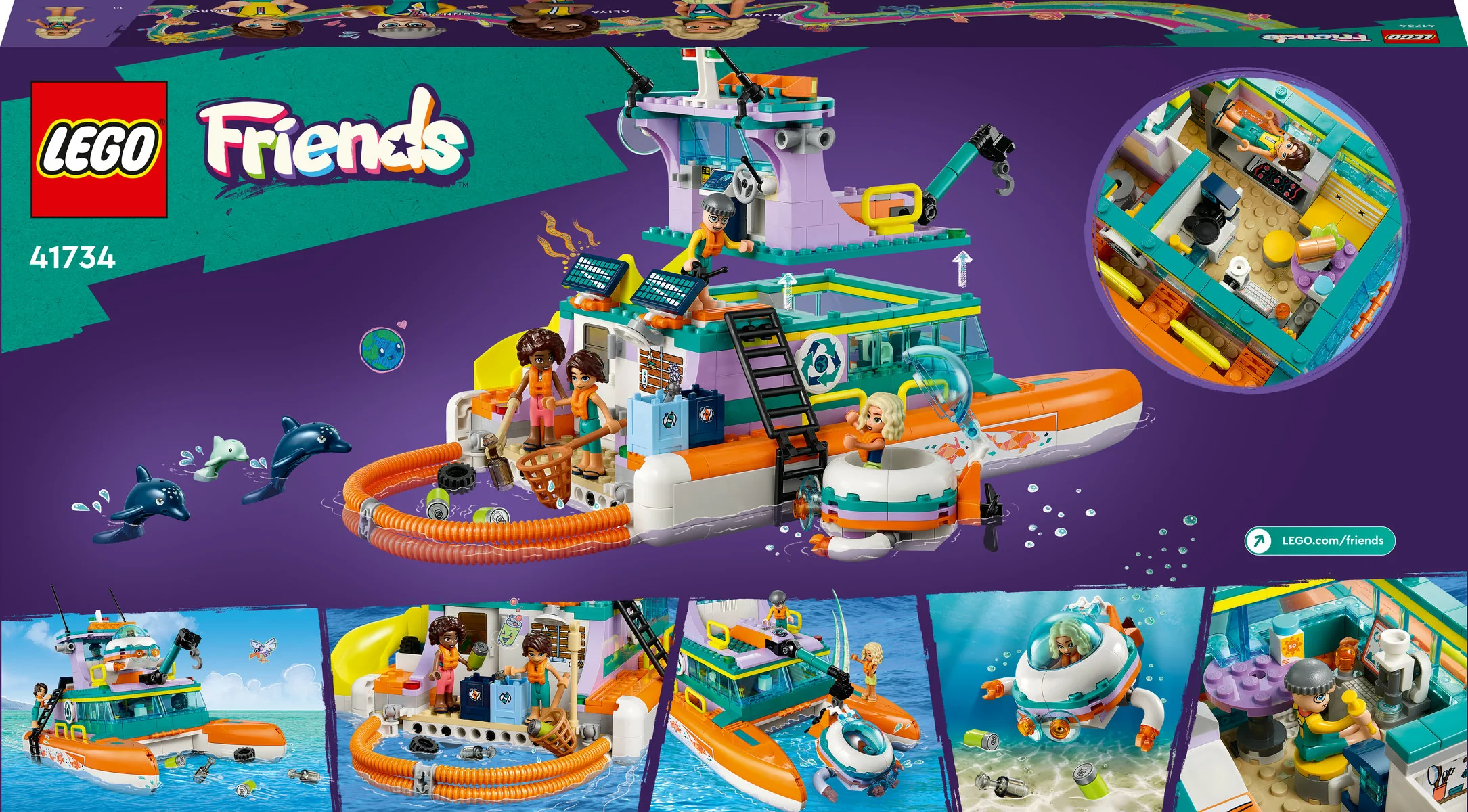 LEGO Friends Sea Rescue Boat Toy Playset 41734 - Image 3