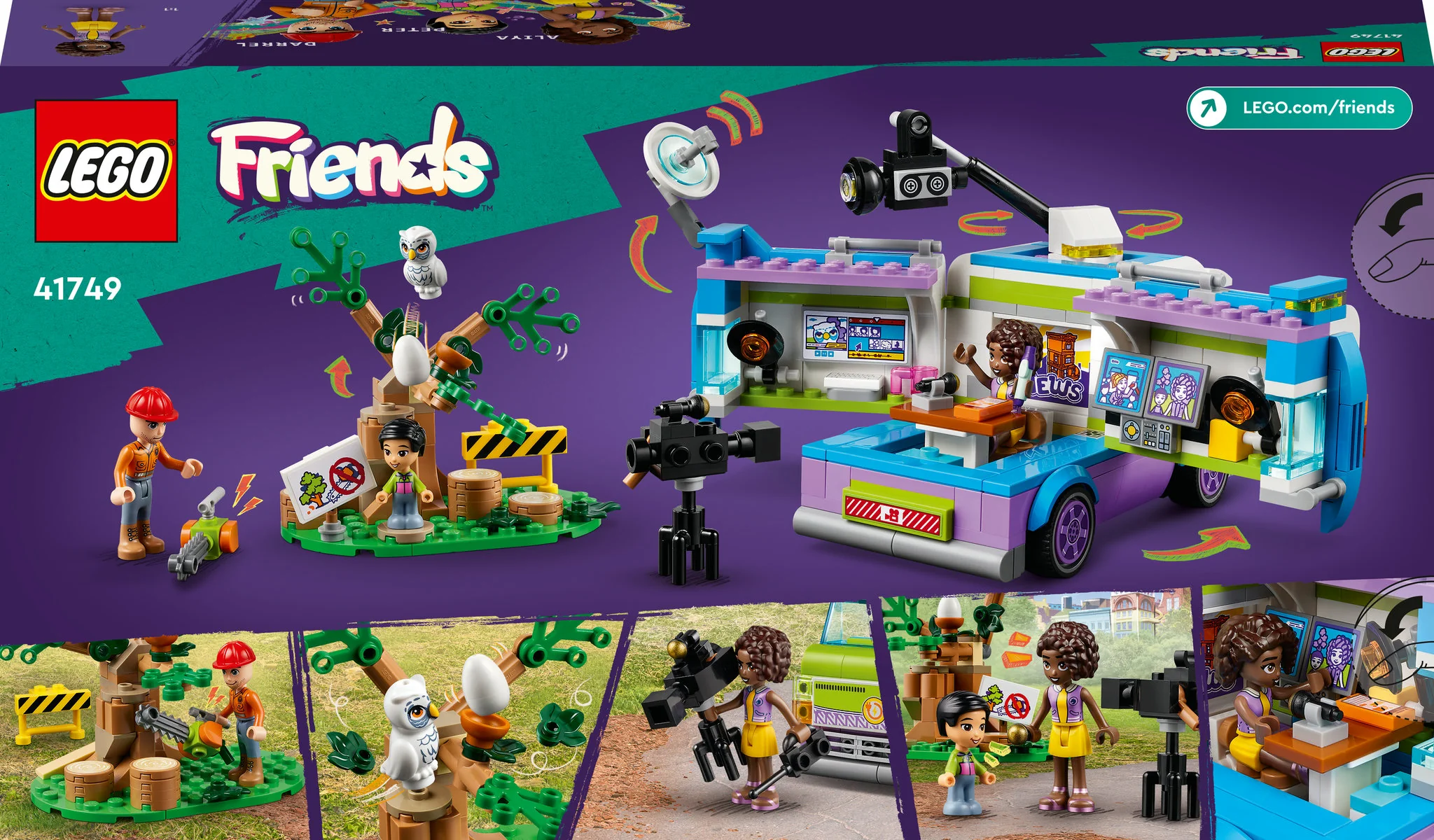 LEGO Friends Newsroom Van Animal Rescue Set 41749 - Image 3