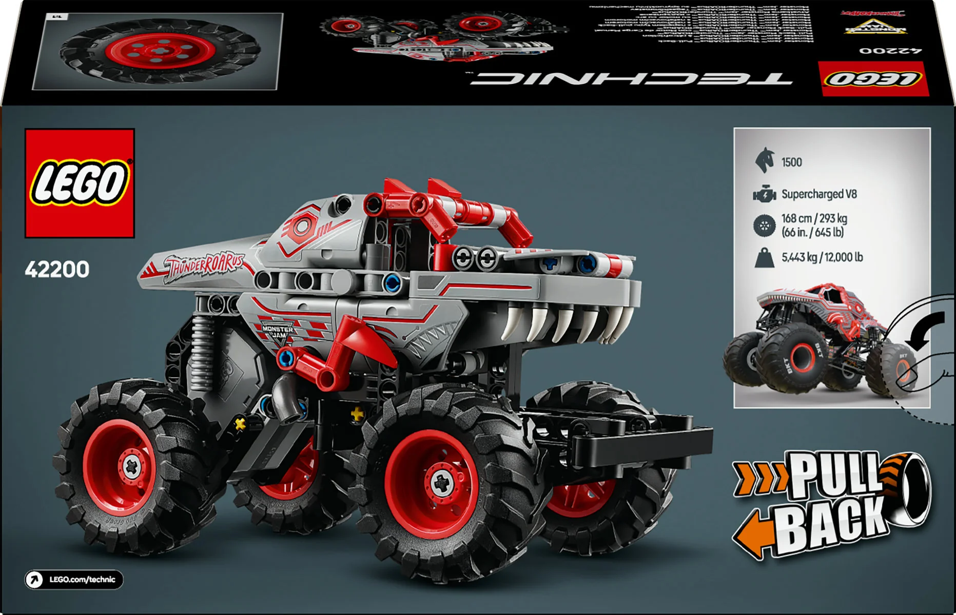 LEGO Technic Monster Jam ThunderROARus Pull-Back 42200 - Image 3
