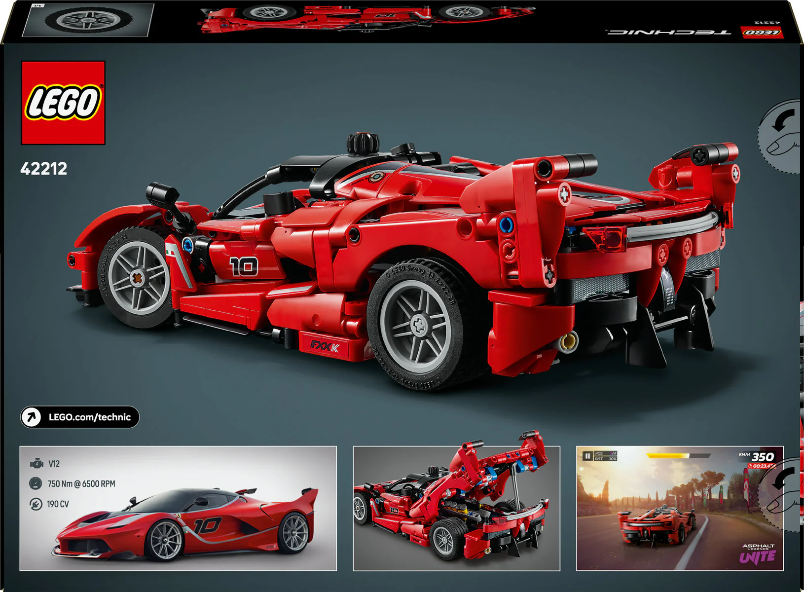 LEGO Technic Ferrari FXX K Race Car Toy 42212 - Image 4