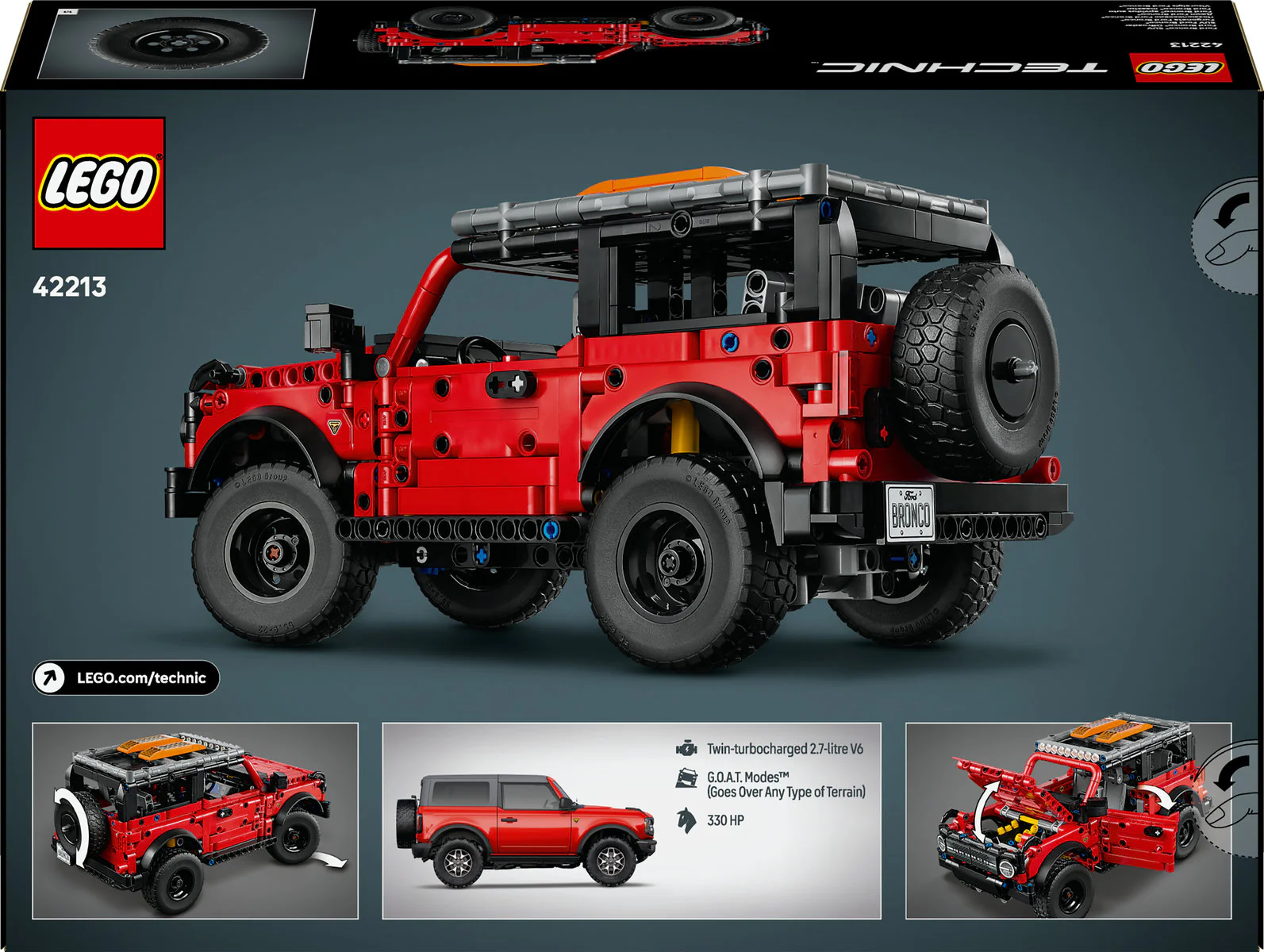 LEGO Technic Ford Bronco SUV Off Road Car Toy 42213 - Image 4