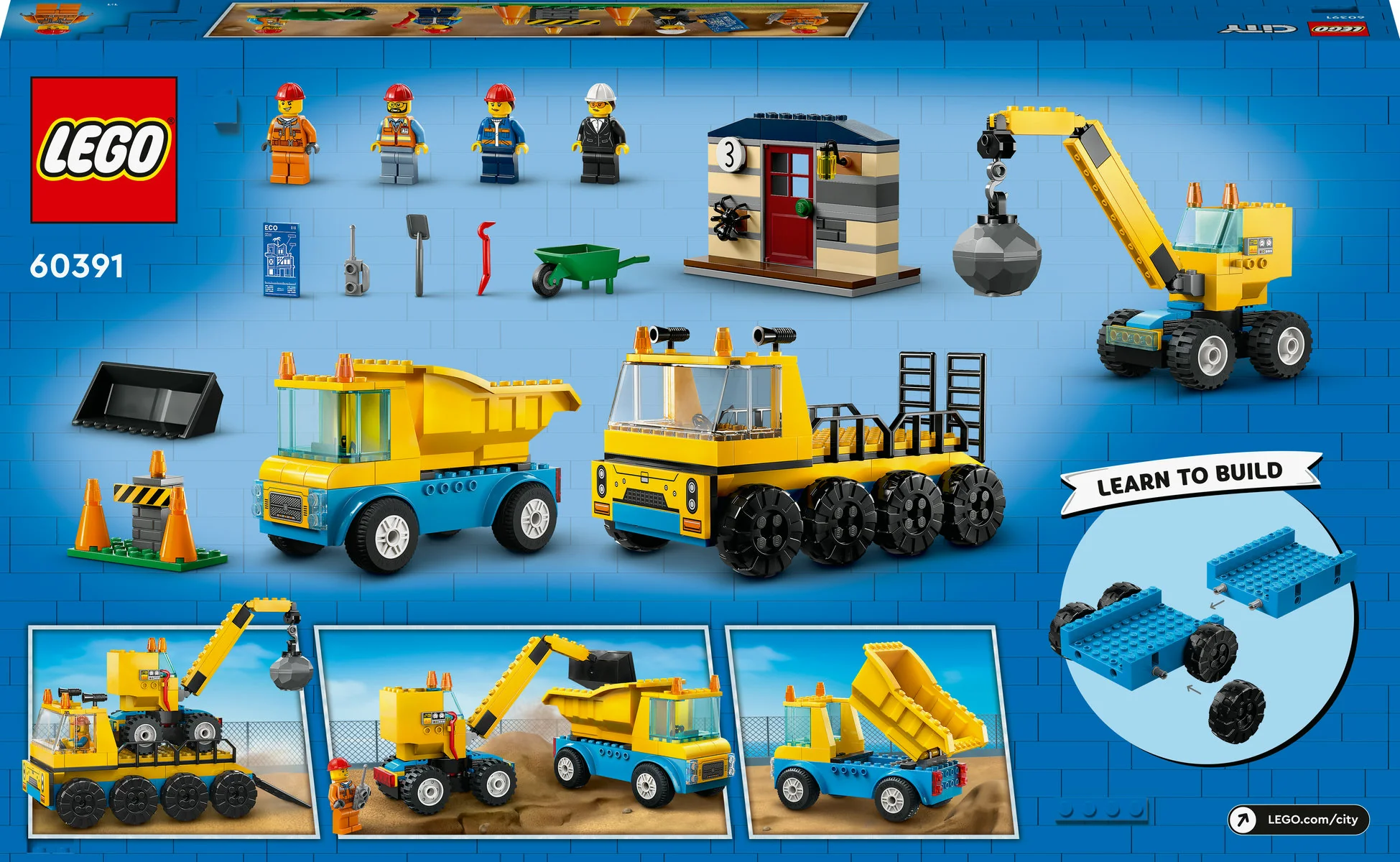 LEGO City Construction Trucks and Wrecking Ball Crane 60391 - Image 2