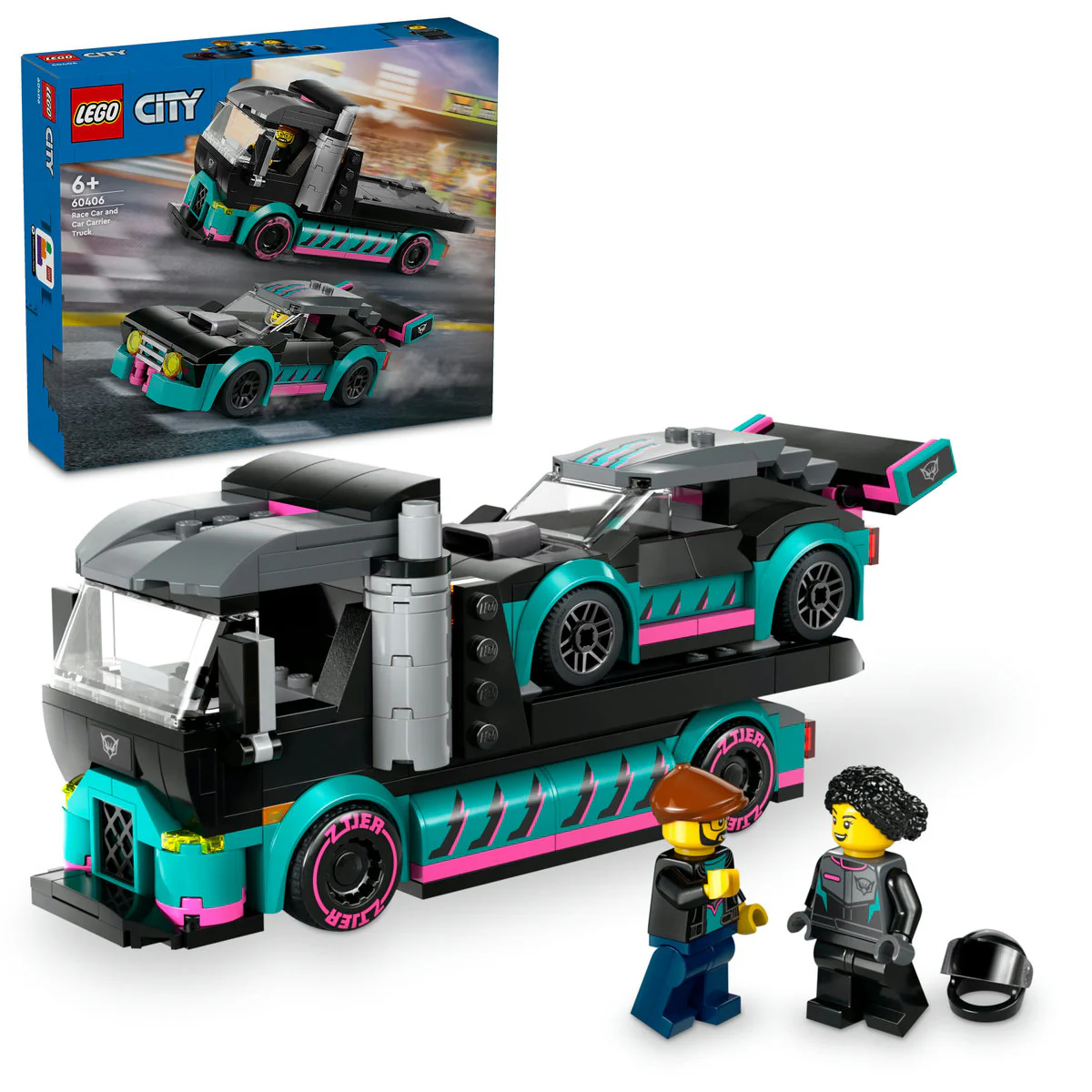LEGO City Race Car and Car Carrier Truck 60406 - Image 3