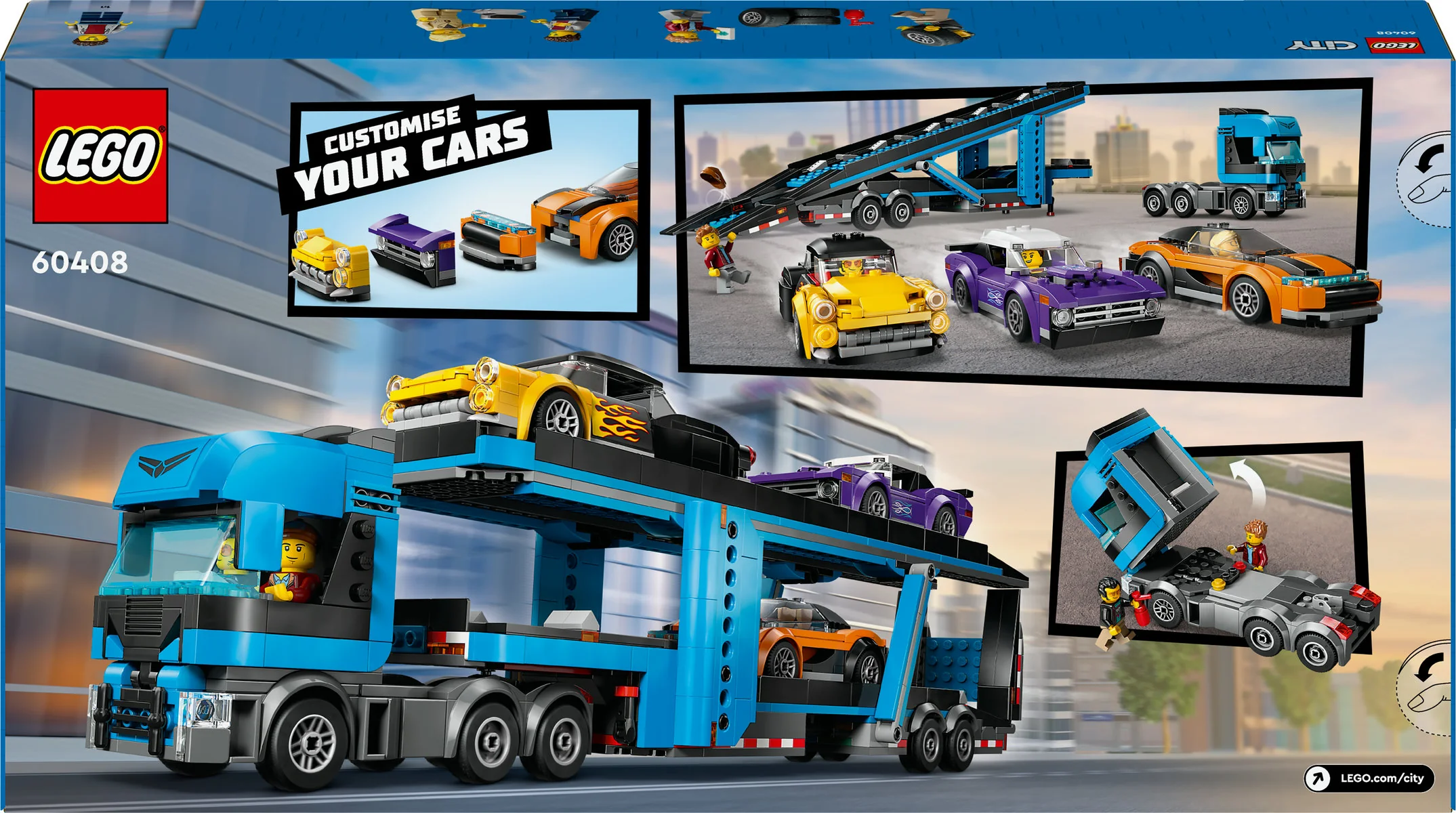 LEGO City Car Transporter Truck with Sports Cars 60408 - Image 4