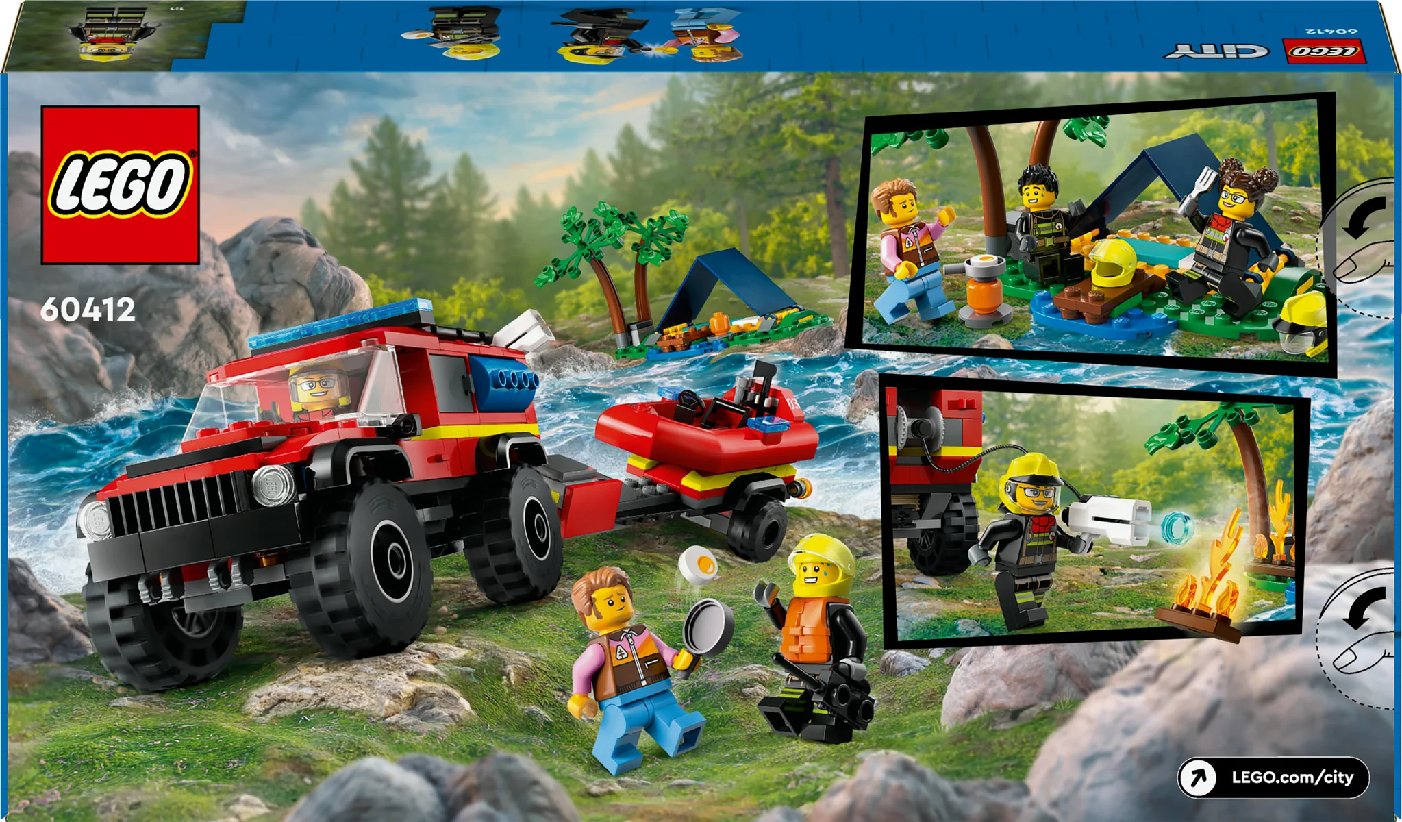 LEGO City 4x4 Fire Engine with Rescue Boat 60412 - Image 2