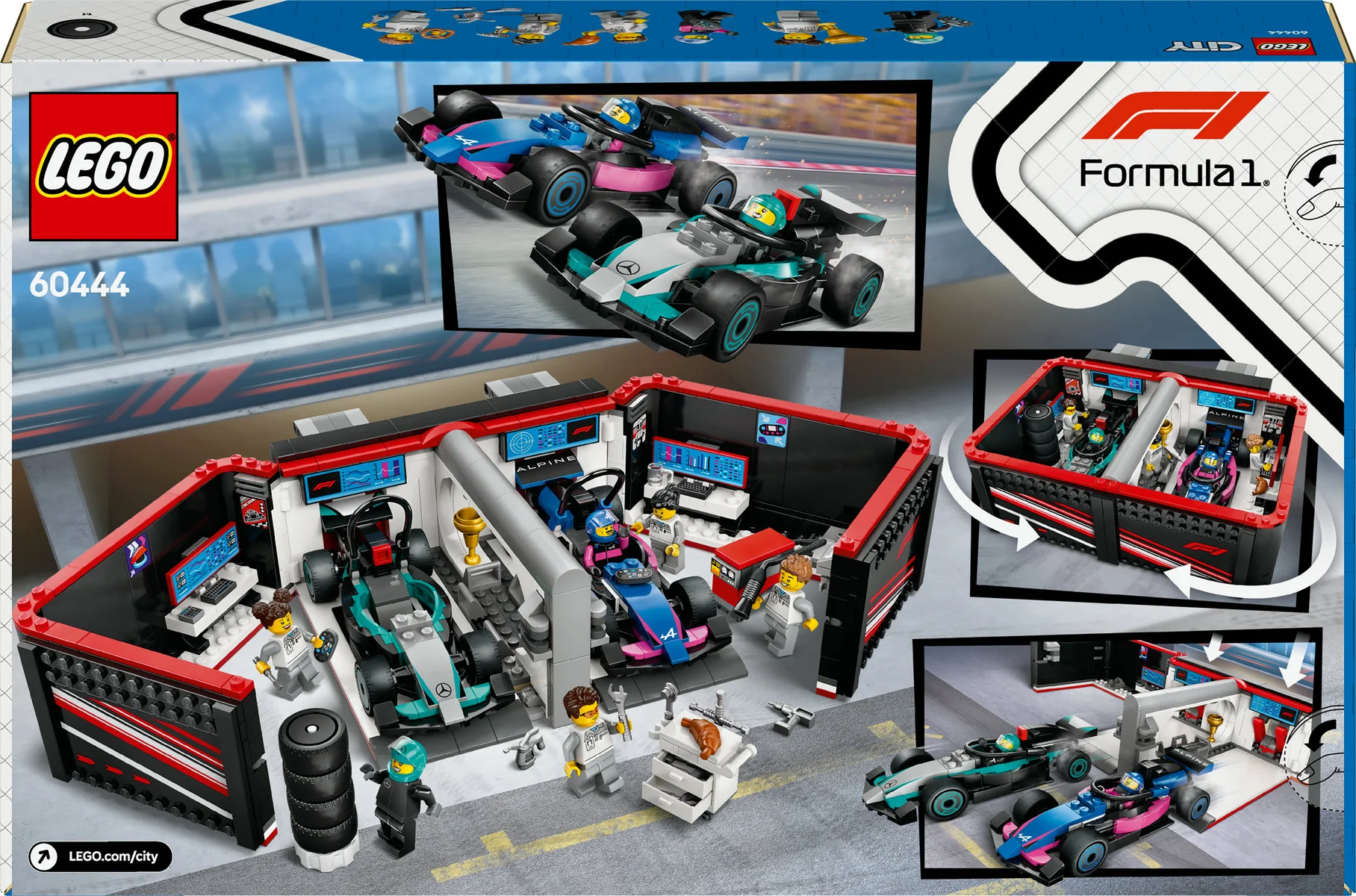 LEGO City F1 Garage & Mercedes-AMG & Alpine Cars 60444 - Image 3