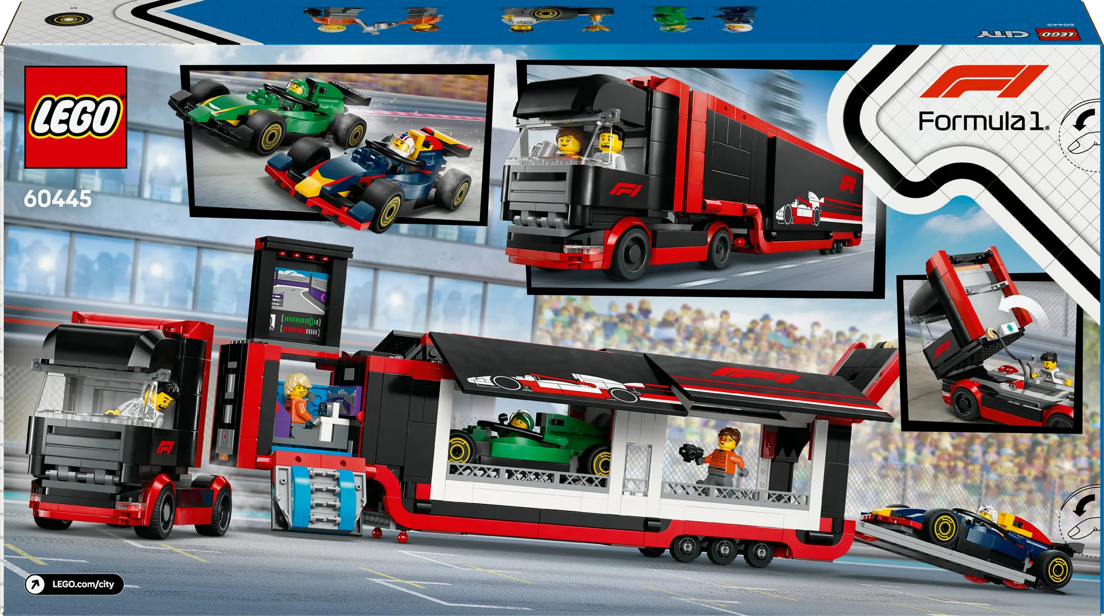 LEGO City F1 Truck with RB20 & AMR24 F1 Cars 60445 - Image 3