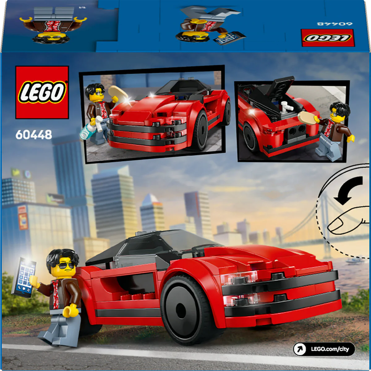 LEGO City Red Sports Car Toy Vehicle Set 60448 - Image 3