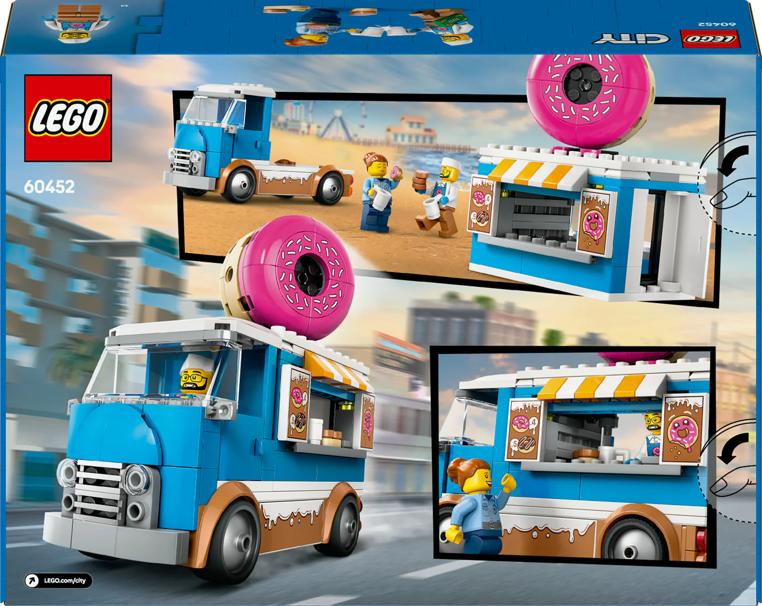 LEGO City Doughnut Truck Set with Toy Food 60452 - Image 3