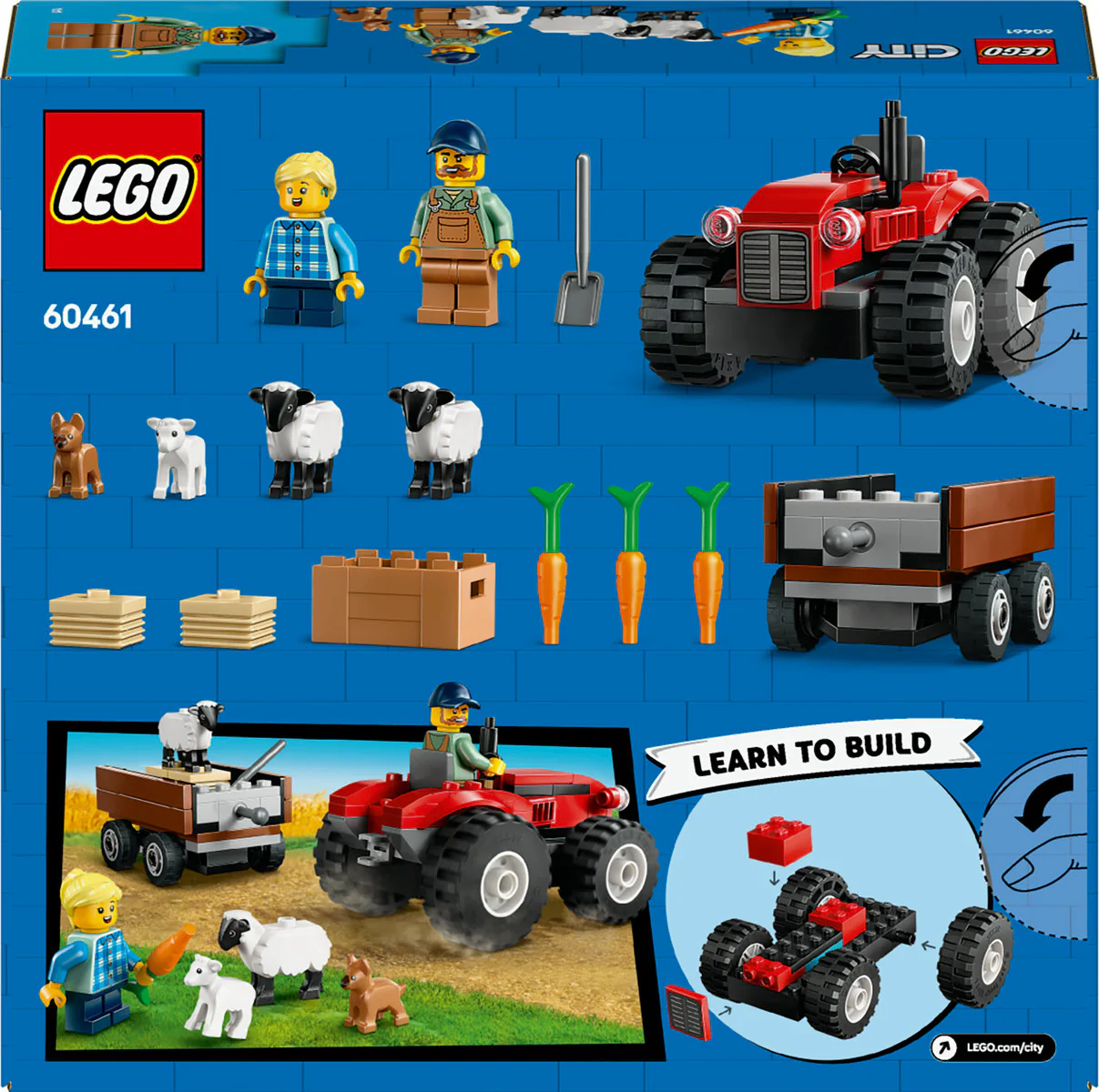 LEGO City Red Farm Tractor with Trailer & Sheep 60461 - Image 3