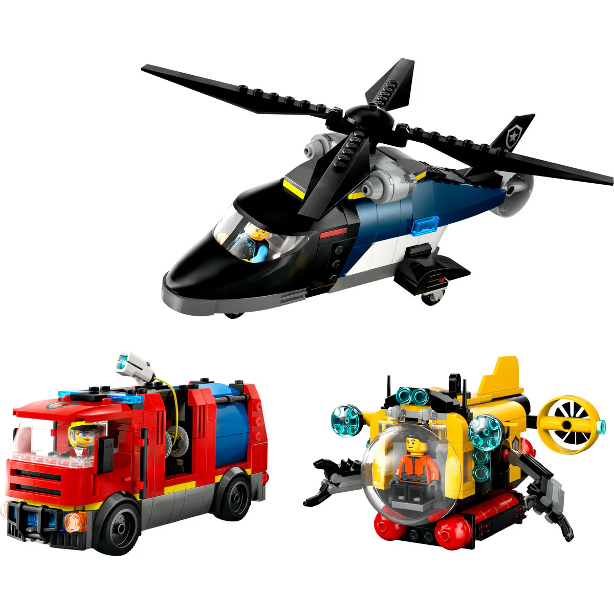 LEGO City Helicopter, Fire Engine & Submarine Remix 60462 - Image 2