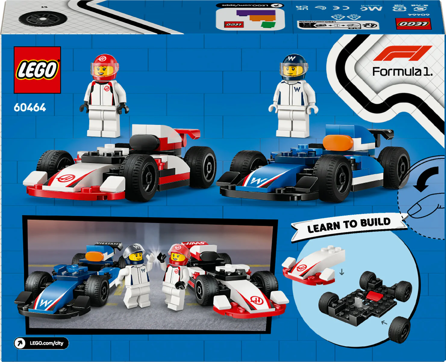 LEGO City F1 Williams Racing & Haas F1 Race Cars 60464 - Image 3