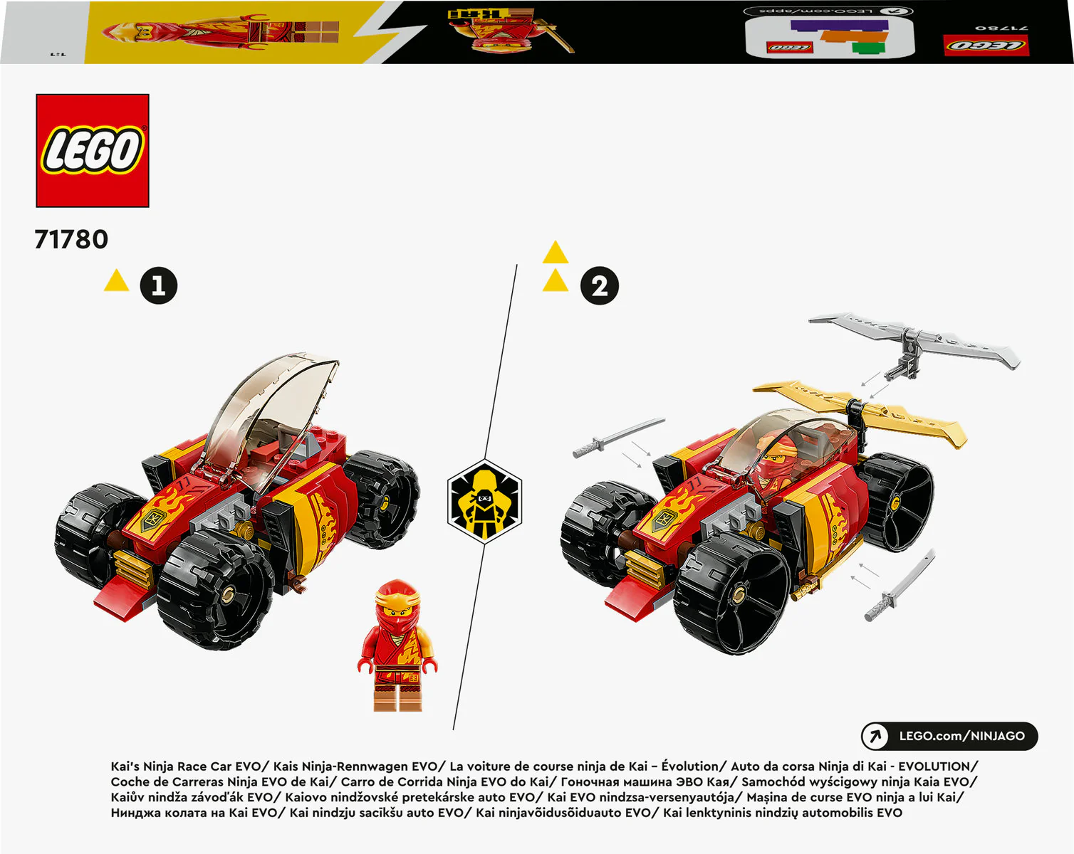 LEGO NINJAGO Kai’s Ninja Race Car EVO Toy Set 71780 - Image 3