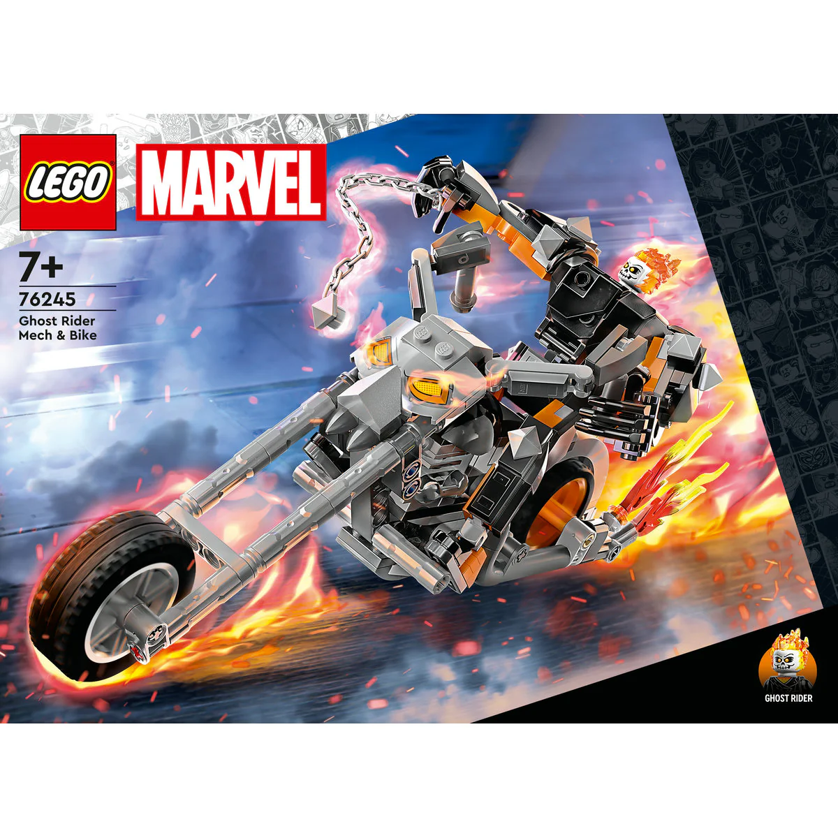 LEGO Marvel Ghost Rider Mech & Bike Toy Set 76245 - Image 2