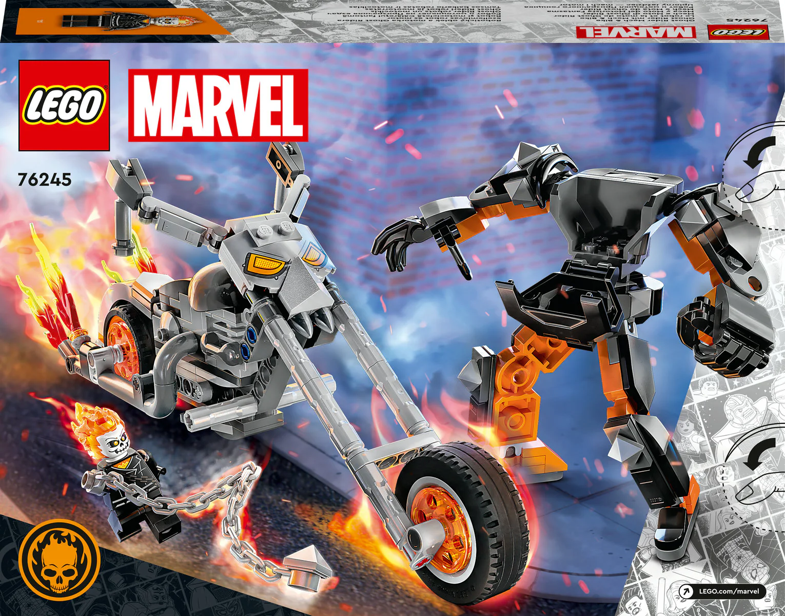 LEGO Marvel Ghost Rider Mech & Bike Toy Set 76245 - Image 3