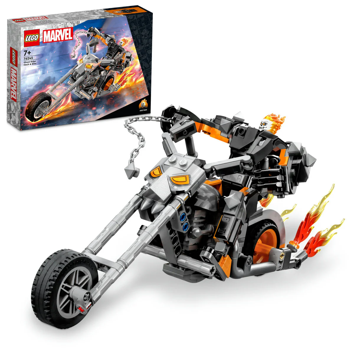 LEGO Marvel Ghost Rider Mech & Bike Toy Set 76245 - Image 4