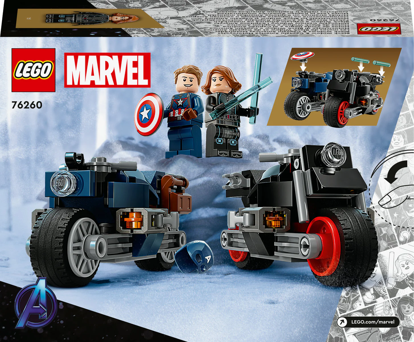 LEGO Marvel Black Widow & Captain America Motorcycles 76260 - Image 3